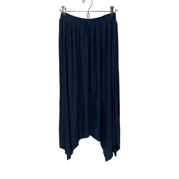 NWT Margaret O'Leary XS Navy Midi Handkerchief Skirt Elastic Waist Lagenlook NEW - Picture 3 of 7